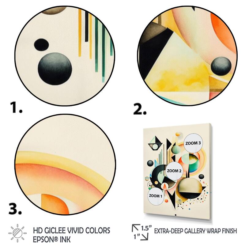 Designart "Pastel Minimalist Multi Shape Art IV" Modern Geometric